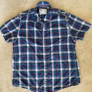 Robert Graham Blue and Purple Plaid Button Down Shirt